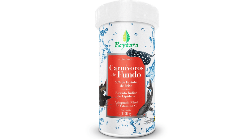 RAÇÃO POYTARA PREMIUM CARNÍVOROS DE FUNDO 130g