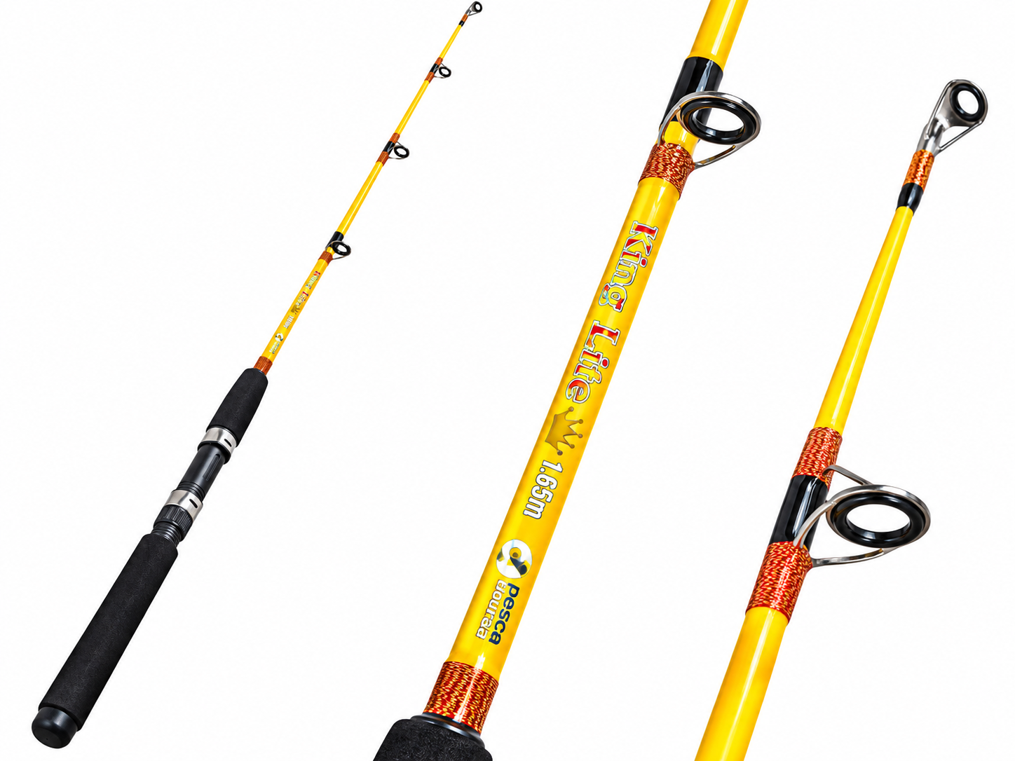 VARA MOLINETE KING LIFE 2P 1530LBS 1,65M- AMARELO E PRETO
