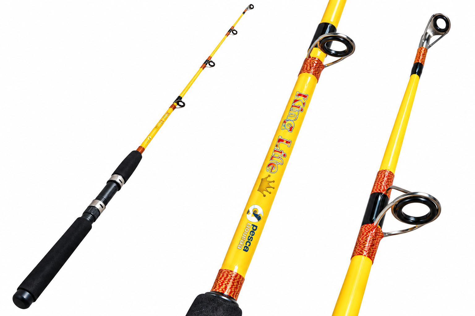 VARA MOLINETE KING LIFE 2P 1530LBS 2,40M- AMARELO E PRETO