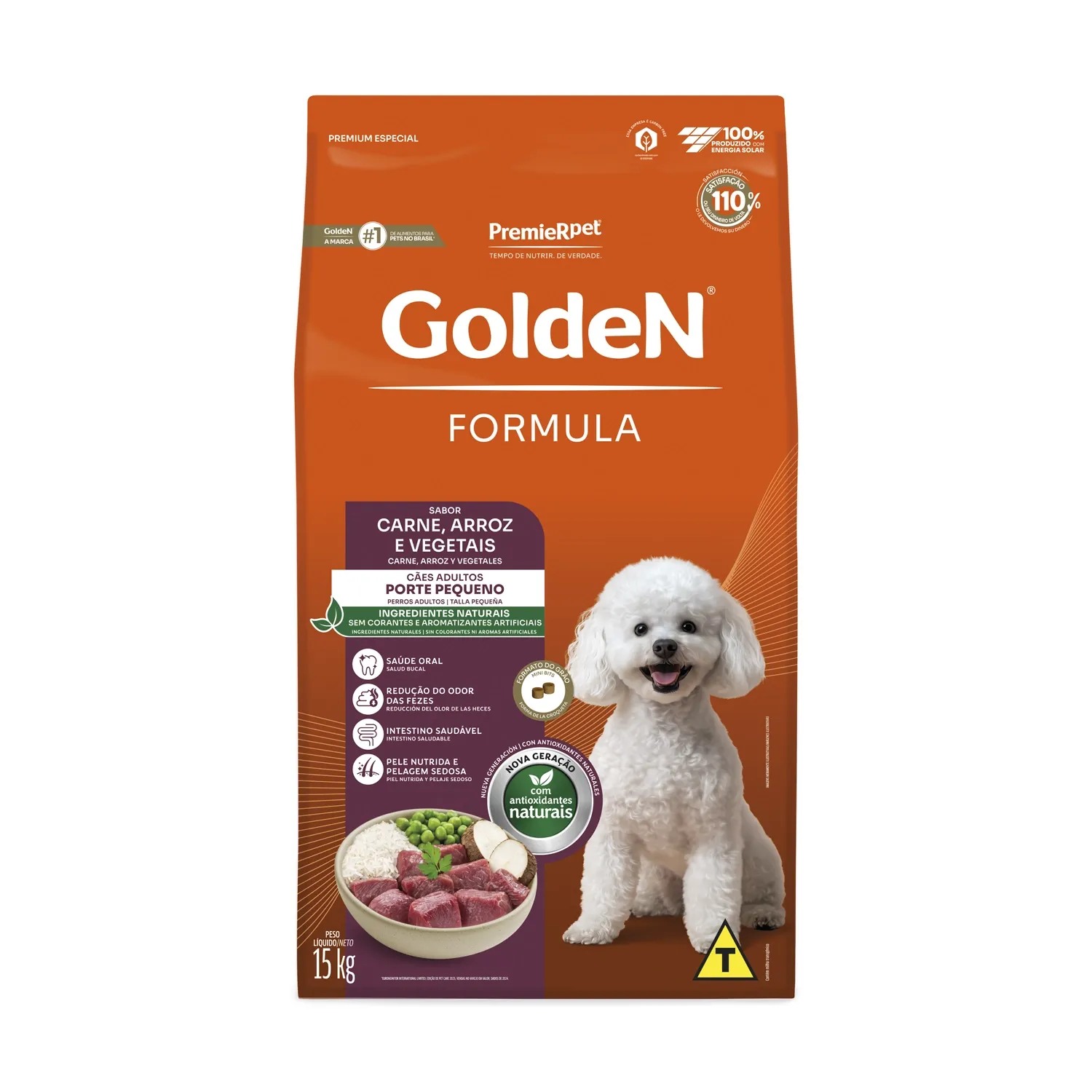 GOLDEN CÃES DE PEQUENO PORTE CARNE E ARROZ  15 KGS