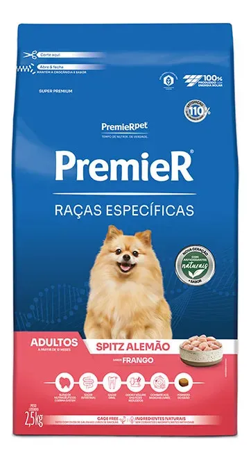 PREMIER SPITZ ALEMÃO FRANGO ADULTOS 2,5KG