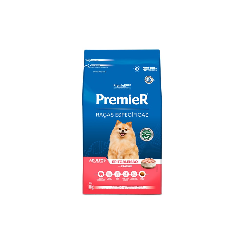 PREMIER SPITZ ALEMÃO FRANGO ADULTOS 1,0 KG